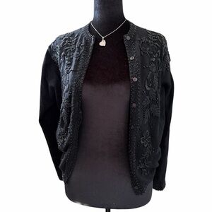 Pringle Black Embroidered Cardigan
